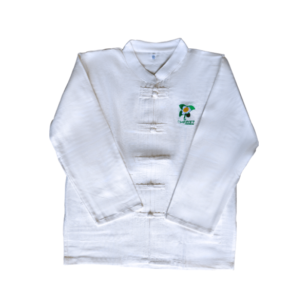 (ลด 50%) เสื้อพื้นเมืองเมล็ดชา สีขาว 175 บาท
